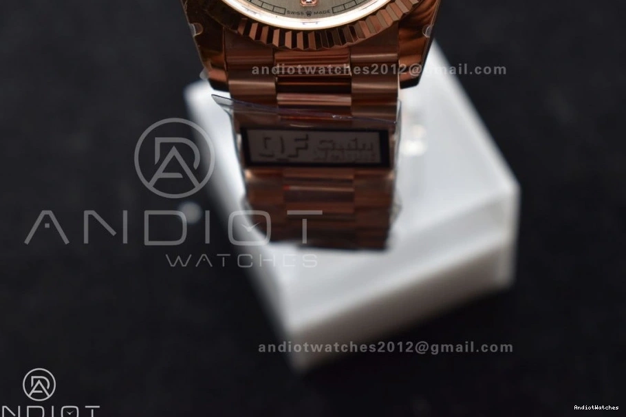 RG 36 V5 with Silver vr3255 DayDate 904L Edition Diamond (Gain EasyMatch Square on QF Steel President Bracelet Dial Best Weight) 675 1023